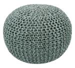 Home Streak Brown Round Ottoman Bean Filled Stool for Foot Rest 20 Dia x 14 High