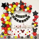 GROOVY DUDZ Mickey Mouse Theme 1st Birthday Decoration Items Kit Combo for Girls Boys Kids (98pcs)