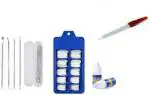 Lenon Beauty Artificial Arylic Fake 100 Nails With Glue 2 Bottle with 1 Nail Filer and Blackhead 4 different Pins (4 Items in the set)