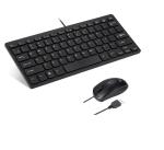 Enter Typist Mini Wired Keyboard + Slider Wired Optical Mouse Combo Set (Black)