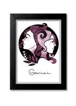 Blue Nexus Beautiful Gemini Zodiac Sign Wall Poster with Wall Frame Room Art Painting Collection A4 size 10x13