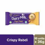 Cadbury Dairy Milk Crispy Rabdi Madbury Chocolate Bar- 36 g (Pack of 10)