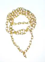 Vridaann Mormukut Men and Women Gold Plated Wood Tulsi Mala Necklace