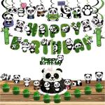 Festiko Cute Cartoon Panda Birthday Decoration Supplies (36 Pcs)