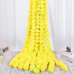 Party Midlinkerz Yellow Marigold Garland Artificial Flowers for pooja Diwali, Ladi, 5 Fts