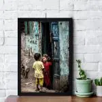 INTEXTURE GALLERY 99 Black Frame Childhood Memories Texture Paper Art Print WithoutGlass,Multicolor ,Perfect for Home Decor, For Living Room, Bed room, Office, Hotel,wall decoration 20x14| Large. Set of 1 Multicolor