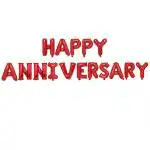 Party Midlinkerz Rubber Party Supplies and Decoration (Happy Anniversary Letter Foil Balloon, Red)