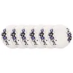 Home-pro Melamine Royal Lehar 104 -Navy Blue & Black Flower Design 6pcs Full Dinner Plate Set