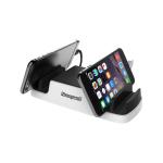 Honeywell Power Dock Charger Bis Certified,6-In-1 Charger,8A Ultra- Smart Charging Dock Station,Compatible With Iphone,Smartphone,Smartwatch,Tablet,Power Bank,Camera&More- White,Micro Usb,Silver