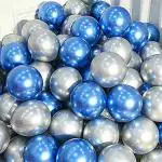 Joysome Chrome Blue and Chrome Silver Silver Balloons for Party and Celebration - 30 Pcs