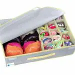 Unicrafts Lingerie Storage Organizer Undergarments Organizer With Lid Non Woven Drawer Dividers Innerwear Wardrobe Organizer Foldable Storage Box Organizer for Wardrobe Closet (Gray Pack of 1)