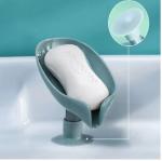 QINPIN Soap Holder Easy Clean with Self Draining Dish Bar Leaf Shaped & Suction Cup