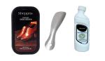 Sheppits Premium Shoe Shiner, Shoe Cleaner (Natural) & Steel Shoe Horn Combo | Shoe Care Kit