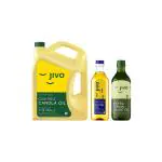 Jivo Canola Cold pressed 5Ltr , Extra Light Oil 1 Ltr and Extra Virgin 1Ltr- Olive Oil