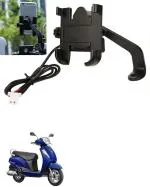 Znee Smart Aluminum bike mobile holder With Charger For Access 125 Bike Mobile Holder  (Black)