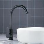AMATRA Amatra_Prime Sink Cock Black Sink Tap Faucet (Wall Mount Installation Type)