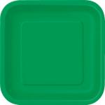 Tiki Times Emerald Green Square Paper Dessert Plates 18cm 16pk for all Theme Parties