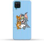 CustomEra Samsung Galaxy M12 Multicolour Tom Jerry Blue Checks Design Plastic Hard Case Back Cover