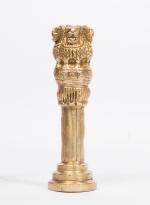 Arihant Craft Ashok Pillar Statue Handcrafted Showpiece - 15 cm (Brass, Gold)