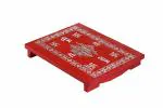 Ashar Devghr Wooden Red Colour Wooden Puja Paat/Aasan/Patla/Pidha (12X18)