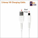 Mobiflicks White 2.4amp Wall Charger and Micro USB Cable Adapter with Cables for Android Phones