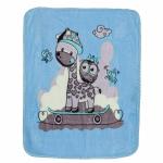 Goyal’s Blue Cloudy Mink Newborn Baby All Season Silky Soft Blanket, Double Ply 80x100, 0- 2 Years - Giraf Blue Design