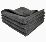 SOBBY Microfiber Car Cleaning, Detailing and Polishing Cloth 340 GSM (40 cm x 40 cm, packet of 4, Gray)