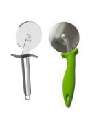 FIRST FRONT Stainless Steel SS Pizza Cutter With Stainless Steel New Pizza Cutter and (Multicolour, Pack of 2)