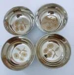 Stainless Steel Solid Bowl | Katori Set of 4, 300 ml Each | Wati Set, Mixing/Serving Bowl