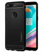 Spigen Rugged Armor Black Thermoplastic Polyurethane Shock-Absorbent Back Cover Case Compatible with OnePlus 5T 9 x 1.5 x 18.2 cm
