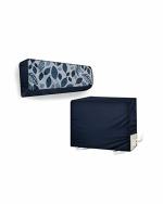 The Furnishing Tree 1.5 Ton Bluestar YBTU Black Printed PVC Split AC Cover Set (22.9 x 87.6 cm)