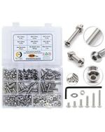 Epi-Torque Button Head Allen Key Bolts - Stainless Steel 202 Grade M6 Assortment With Matching Nuts, Washer and Allen Key (Pack Of 329)