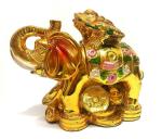 Astroghar Fengshui Money Frog Three Legged On Elephant For Home Protection And Prosperity 10 x 6 x 9 cm