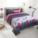 Spring Board Polycotton Three Dimensional Print Double Bed Flat Bedsheet (SMB--104)