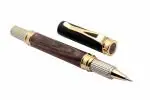 Ledos Black Metal Picasso Parri Yono Magnetic Cap Ballpoint Pen Wooden Texture Cap Golden Trims