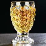 GRIHASTHA E-SHOP Pineapple Cocktail Glasses Set of 6, 180ml Vintage Mixed Juice Drinking Tumbler Cup, Classic Cocktail Glasses for Water, Mocktail, Milk (Pineapple)
