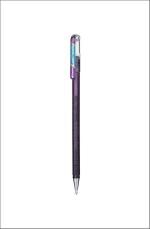 Pentel Hybrid Dual Metallic 1.0 MM Roller Gel Pen | Pack of 3 | Two Toned Ink | Pigment Glitter & Dye Ink | Ideal For DIY Art & Decorative Writing (K110-D) (Violet + Metallic Blue)