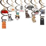 Festiko 24 Pcs Swirls With Cutouts For Cat's Birthday, Cat Birthday Decoration, Pet Birthday Decoration