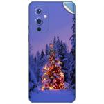 GADGETSWRAP Printed Vinyl Skin Sticker for Oneplus 9 - Snowy Decorated Christmas Tree