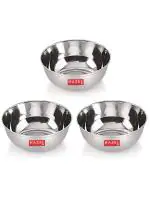 HAZEL Stainless Steel Bowl Vati | Steel Bowl Set For Kitchen | Dinner Bowl Katori Serving Wati, 270 ML, Set of 3