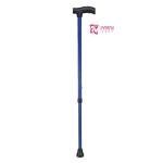AARAV CARE Walking Stick Premium (BLUE) Height Adjustable Single Leg L-Shaped (For Men/Women/Old People/Handicap Person)