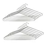 ROCKFIELD 24kcarat Gallery Steel Cloth Hanger Space Saving Non Slip Stainless Steel Metal Hanger for Shirts, Trousers, etc, Coats & Clothes for Wardrobe (Pack of 24)