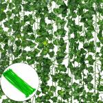 SHIMMER Artificial Fancy Wall Hanging Garland Money Plant Leaf Bail/Creeper for Special Occasion Decoration, Home, Office, Festival Theme Decoration (Length 6.8 Feet, Green) Pack of 3 Strings