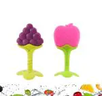 Enorme Silicone Fruit Shape 2 Piece Of Teething Soft Teether / Pacifier For Baby ( Grapes & Apple )