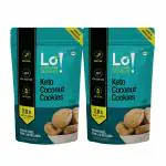 Lo! Foods - Coconut Keto Cookies (2 X 200g) | Stevia Sweetened Sugar Free Keto Cookies | Authentic Flavor and Taste Keto Biscuits | 2.8g Net Carb Keto Snacks with Zero Sugar | Low Carb Diabetic Snacks