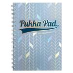 Pukka Uk A5 Size Light Blue Gleeseries Jotta Notepad Notebook Diary Ruled With Margin, 200 Pages, Micro Perforated, 80Gsm, Spiral Silver Twin Wire, Card Cover