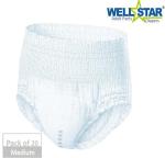 Wellstar Adult Diaper Pant style Unisex Medium 20 Pcs, Waist Size (61-115 cm | 24-45 Inches) Adult Diapers - M (20 Pieces)