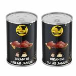 SAVIBITE Bikaneri Gulab Jamun | Rasdaar Brown Balls | Diwali/Rakshabandhan Sweet | 8pcs | Can (400 g) (Ready to Eat Rasgulla, 10 Pieces Per Can, 100% Veg, Authentic Bengali Sweet) ( Pack of 2 )