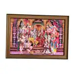 SHASWAT ART Limited Edition Ayodhya Ram Mandir Photo Frame For Wall Decoration Gift Item Painting/Shree Ram Darbar Photo Frame (14 inch x 20 inch) ZA25001 (Pink)