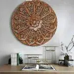 Upzing Decor CRAFTS Decorative & Hand Crafted Naturel Finished Wooden Wall Decor Panel Wall Plaque For Living Room Bedroom Hallway Office Cafe Etc Or Frame With Size (36x36) Inch